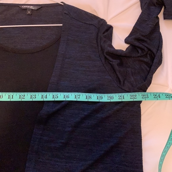 George Navy blue and black long sleeve knit fooler sweater size 1x - Picture 7 of 11